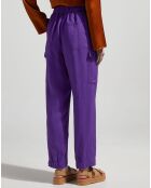Pantalon en Lin mélangé fluide Cargo violet