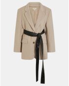 Veste en Laine & Cachemire mélangés Mille beige