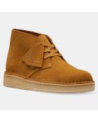 Desert boots en Velours de Cuir Coal camel