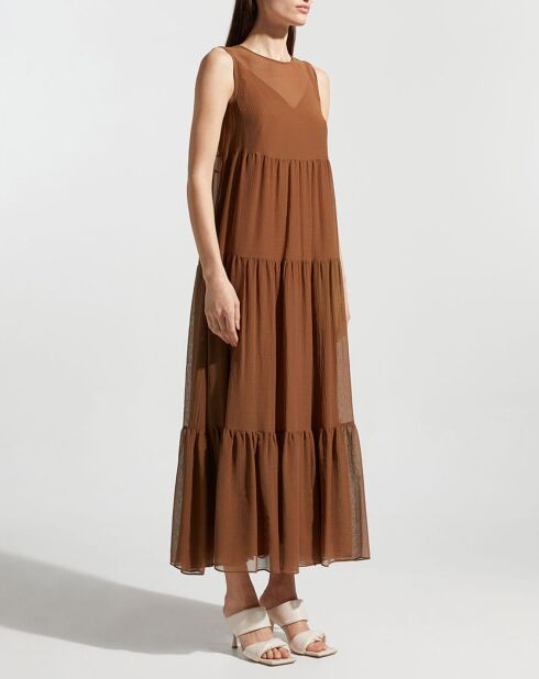 Robe en Coton & Soie Fago marron moyen
