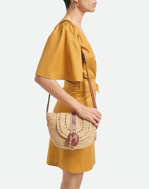 Orangefarbenes Tabasco-Kleid aus 100% Leinen