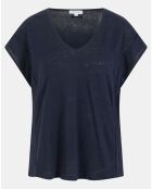 T-Shirt 100% Lin Rastrapi bleu marine