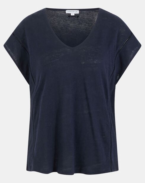 T-Shirt 100% Lin Rastrapi bleu marine