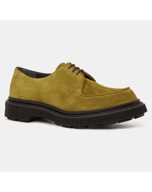 Derbies en Velours de Cuir Type 124 sable