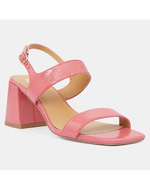 Sandales en Cuir rose bonbon - Talon 7 cm