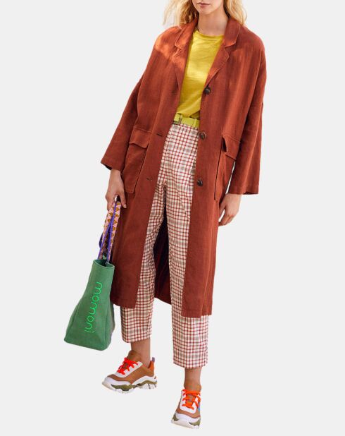 Manteau 100% Lin Margaret marron