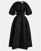 Robe midi en Lin mélangé Mimosa Cut Out noire