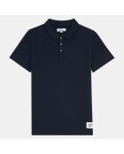 Polo Javen mc pique bleu marine