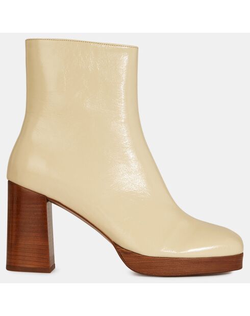 Bottines en Cuir blanches - Talon 8.5 cm