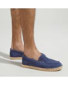 Mocassins espadrilles en Velours de Cuir bleu jean