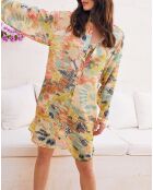 Robe 100% Soie Viviette imprimée multicolore