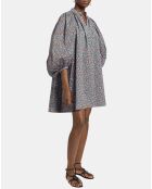 Robe en Popeline Vanessa imprimée bleue