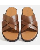 Mules en Cuir June cognac