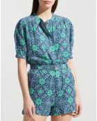 Chemise Nessie imprimée bleu/vert