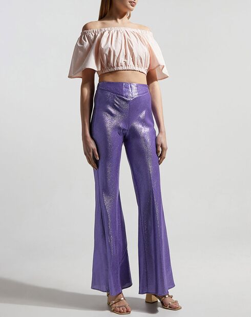 Pantalon flare lurex Music violet