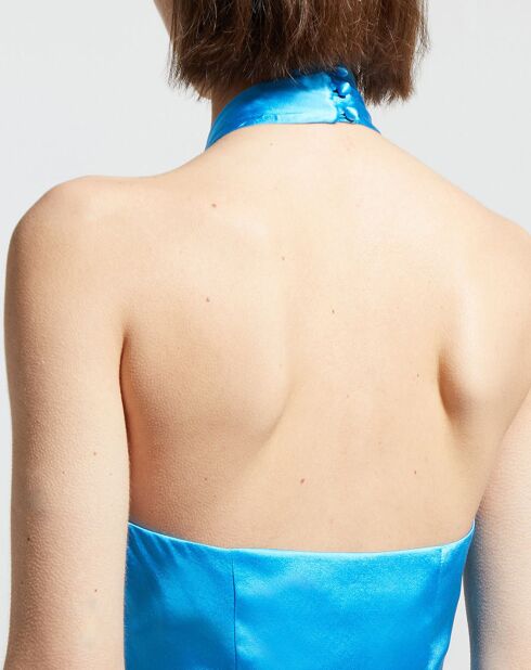 Robe en Soie mélangée Lily  bleu vif