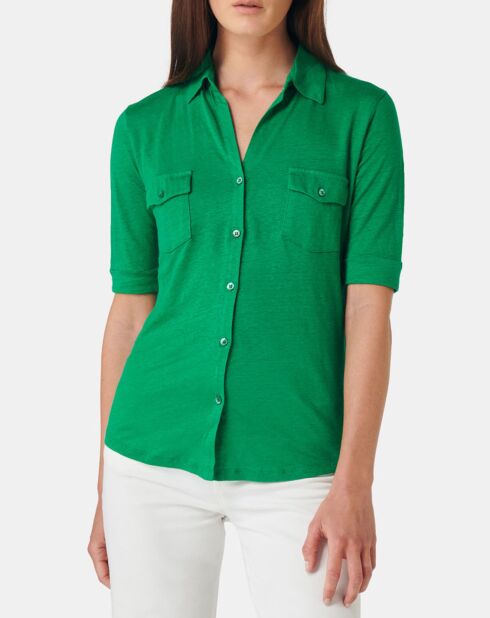 Chemise en Lin mélangé verte