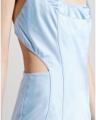 Robe mini satinée Vivienne bleu ciel