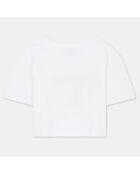 T-Shirt en Coton Bio Glamour mc print blanc