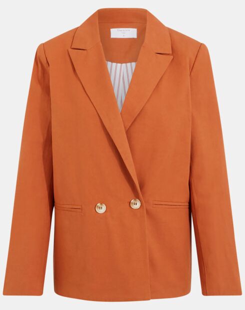 Blazer en Coton & Lin terre brûlée