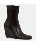 Boots en Cuir Gaia noires - Talon 8,5 cm