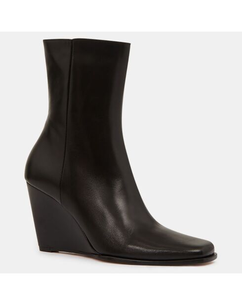 Boots en Cuir Gaia noires - Talon 8,5 cm