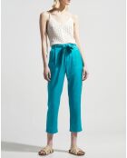 Pantalon droit chino Lupin turquoise