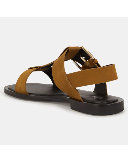 Platte sandalen van camelleer