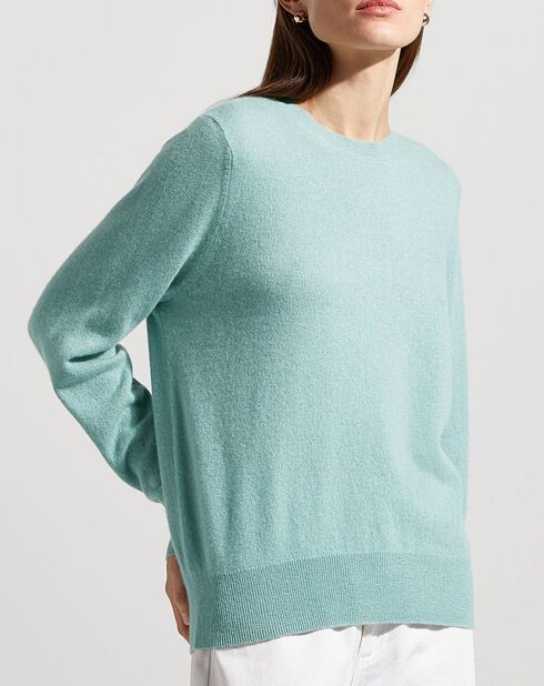 Pull 100% Cachemire Zabri col rond vert clair