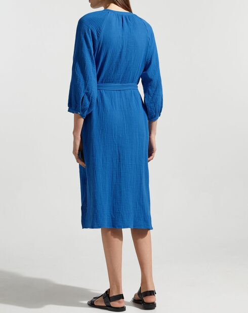 Robe-chemise midi Lao bleu vif