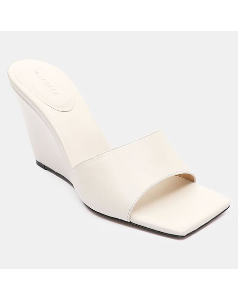 Sabot Gaia in pelle bianca - tacco 8,5 cm