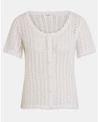 Top en crochet écru