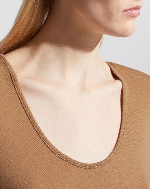 T-Shirt 100% Laine Cedina marron