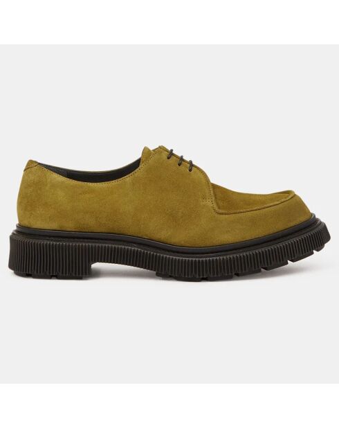 Derbies en Velours de Cuir Type 124 sable