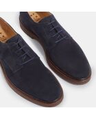 Derbies en Velours de Cuir bleu marine