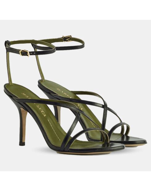 Sandales en Cuir noires - Talon 9 cm