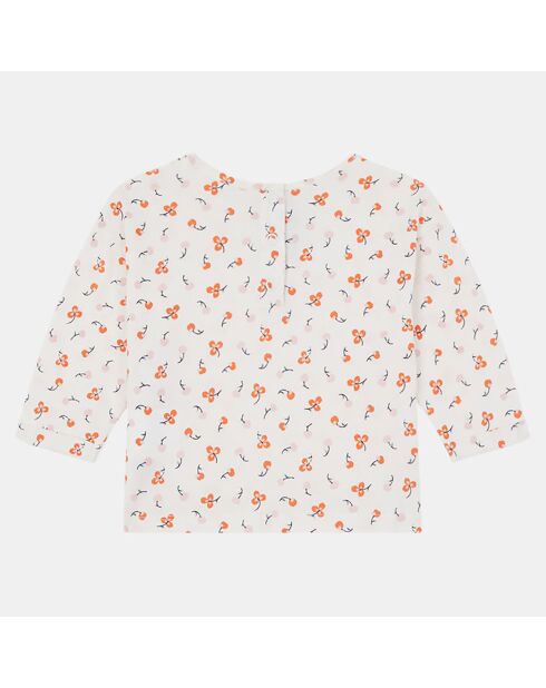 T-Shirt en Coton Bio Amouza ml print écru/rouge
