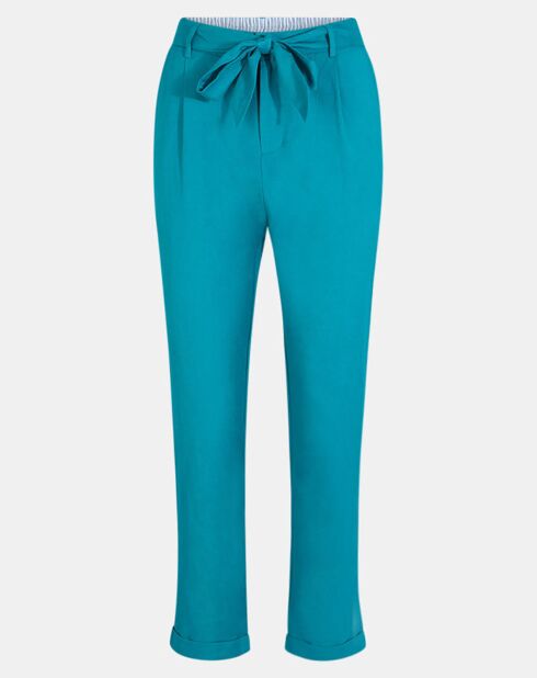 Pantalon droit chino Lupin turquoise