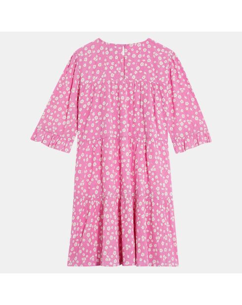 Robe Jalila à fleurs rose
