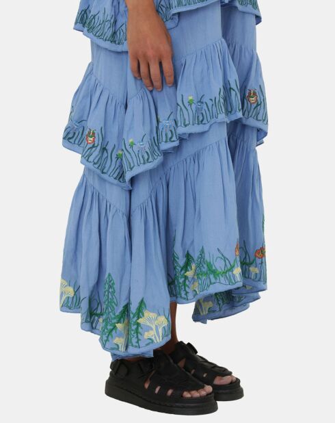 Robe en Lin mélangé Algue bleue