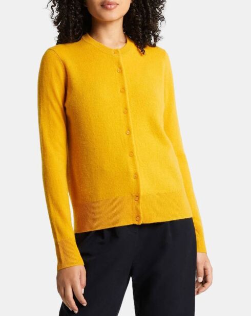 Cardigan 100% Cachemire Zacao jaune