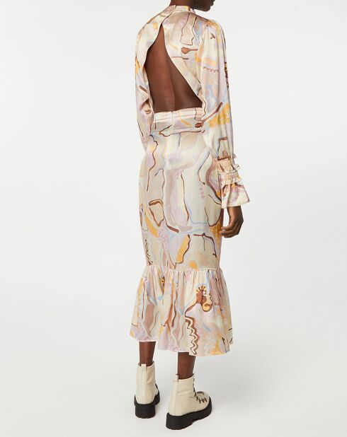 Robe 100% Soie Atu multicolore