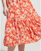 Robe midi Lauralie imprimée orange/rose