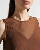 Robe en Coton & Soie Fago marron moyen