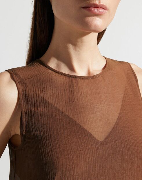 Robe en Coton & Soie Fago marron moyen