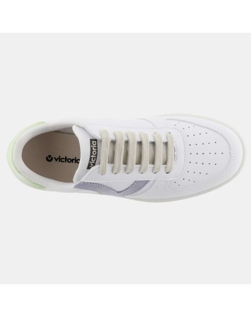 Sneakers bianche pastello/verde/viola