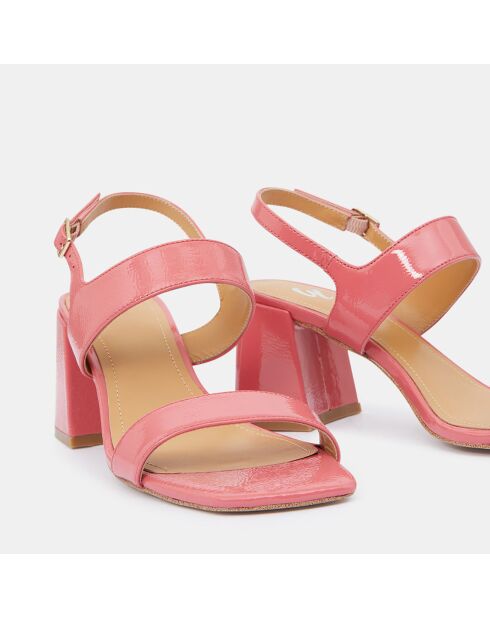 Sandales en Cuir rose bonbon - Talon 7 cm