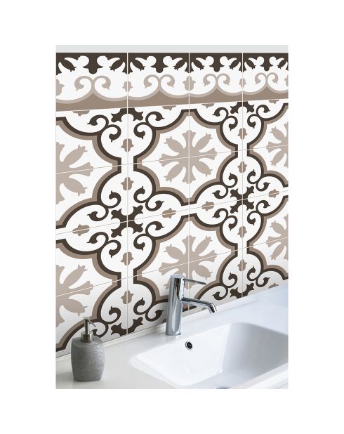 Rotolo di adesivi Rollo Sticker con fiocchi di neve color seppia multicolore - 65x100 cm