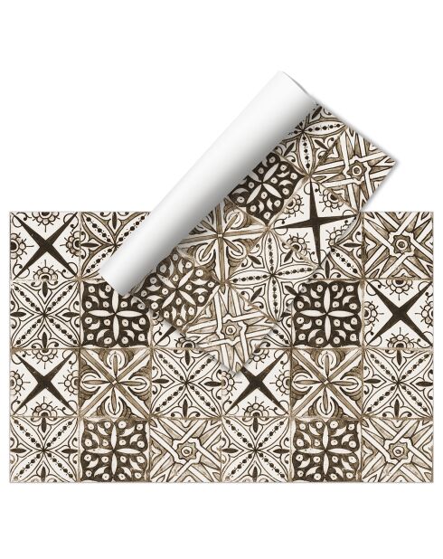 Tapis en vinyle Yaminah brun - 50x140 cm