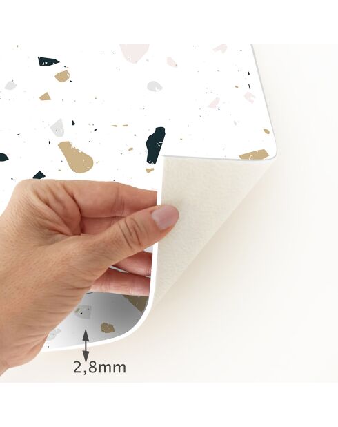 Tapis en vinyle Terrazzo Aquiles multicolore - 66x250 cm